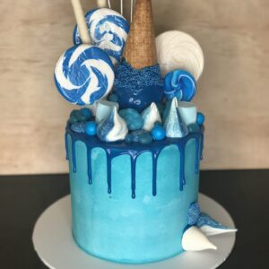 Blue candy coma cake