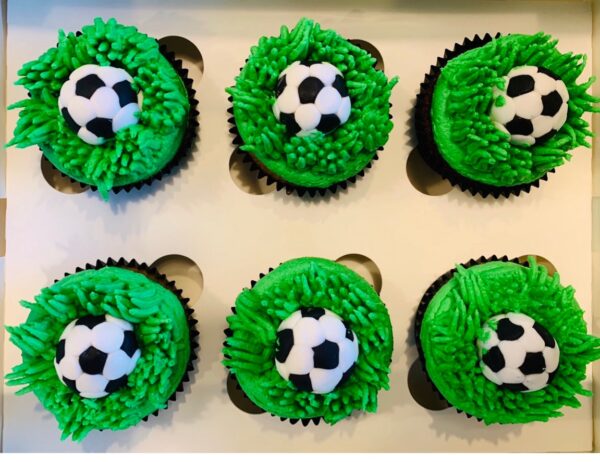 Soccer cupcakes