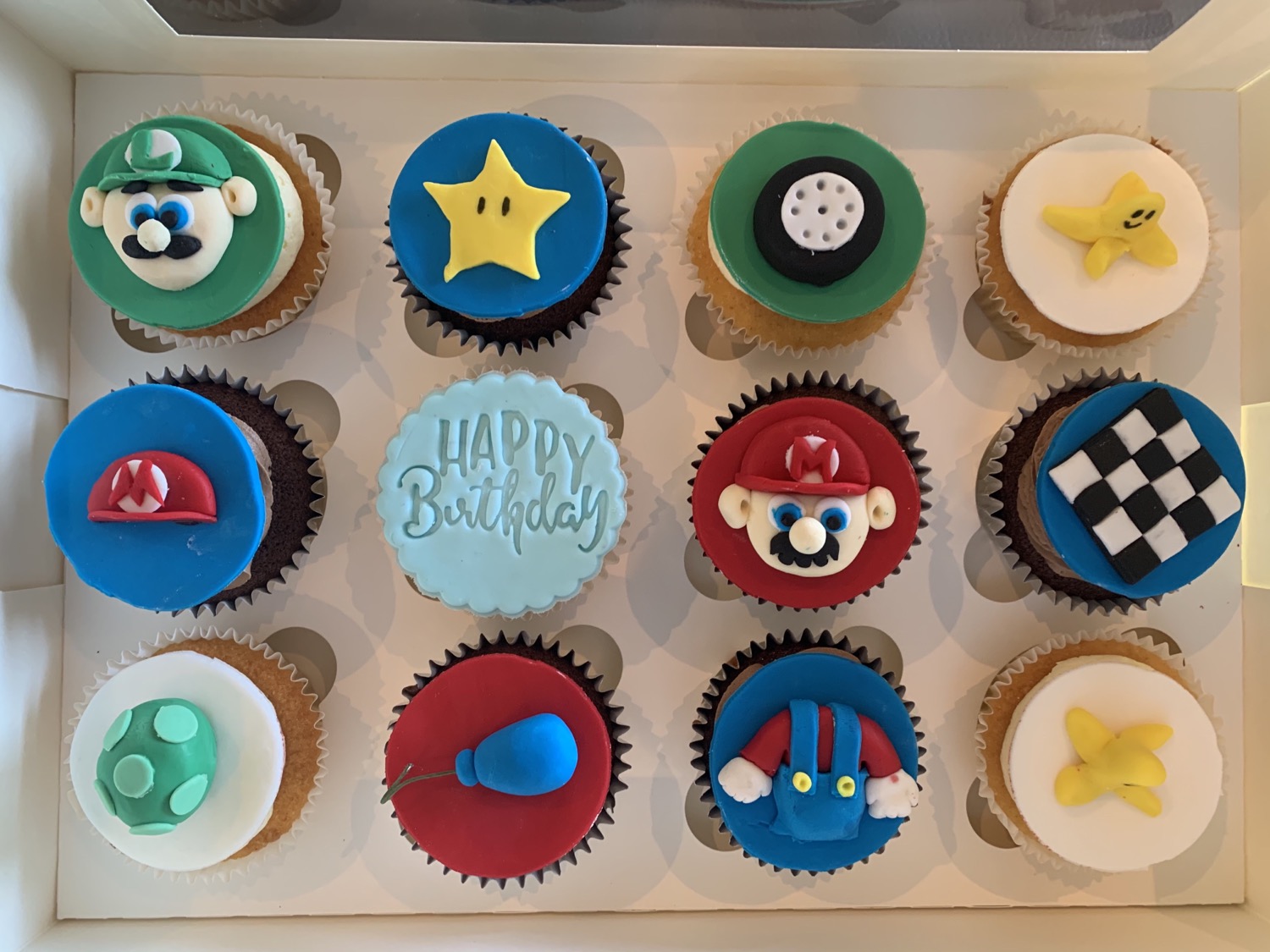 Super Mario Cupcakes Box Of 12 Macdaddy Cakes