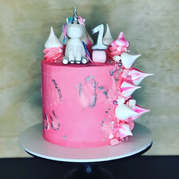 unicorn first birthday cake