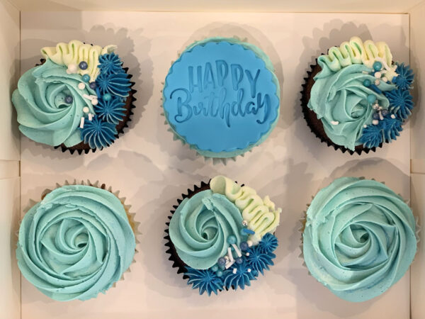 kids happy birthday blue cupcakes
