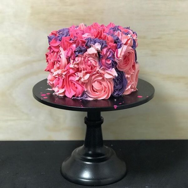 pink and purple swirls cake