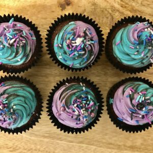 galaxy cupcakes top view